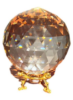 水晶球摆件玻璃多切面球彩虹v机折射水晶摄影道具少女简约现代装