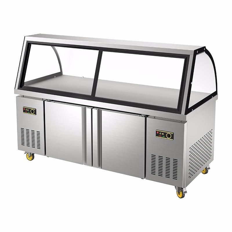 熟食展示柜保鲜双温鸭脖卤v菜柜凉菜冷藏柜商用弧形玻璃超市冰柜
