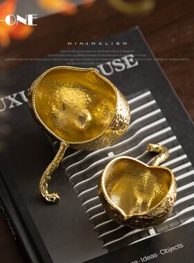 Rzone 高级感小众石榴壳金属装饰摆G设酒柜书柜壁龛艺术品压书摆