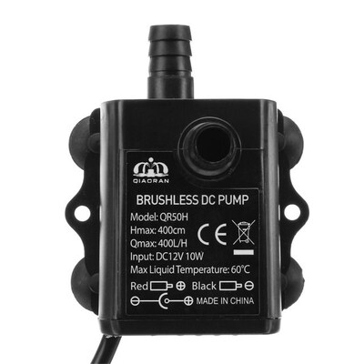 QR50H DC 12V 4M Water Pump 10W 400L/H Flow RaQte Brushless M