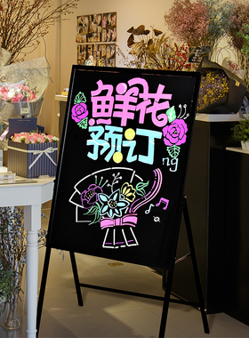 新款d告牌展示i牌发光字招牌立光le广奶茶店荧R式板美甲美睫门头