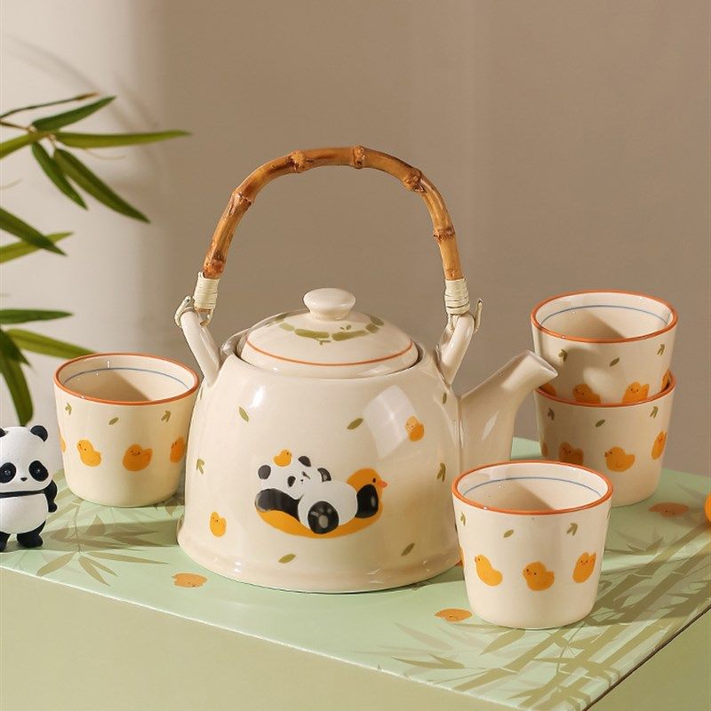 川岛屋熊猫茶壶泡m茶家用茶杯子礼盒杯具茶具套装订婚乔迁生日礼,餐饮具,茶壶,淘宝优惠券,粉丝福利购,淘宝优惠卷