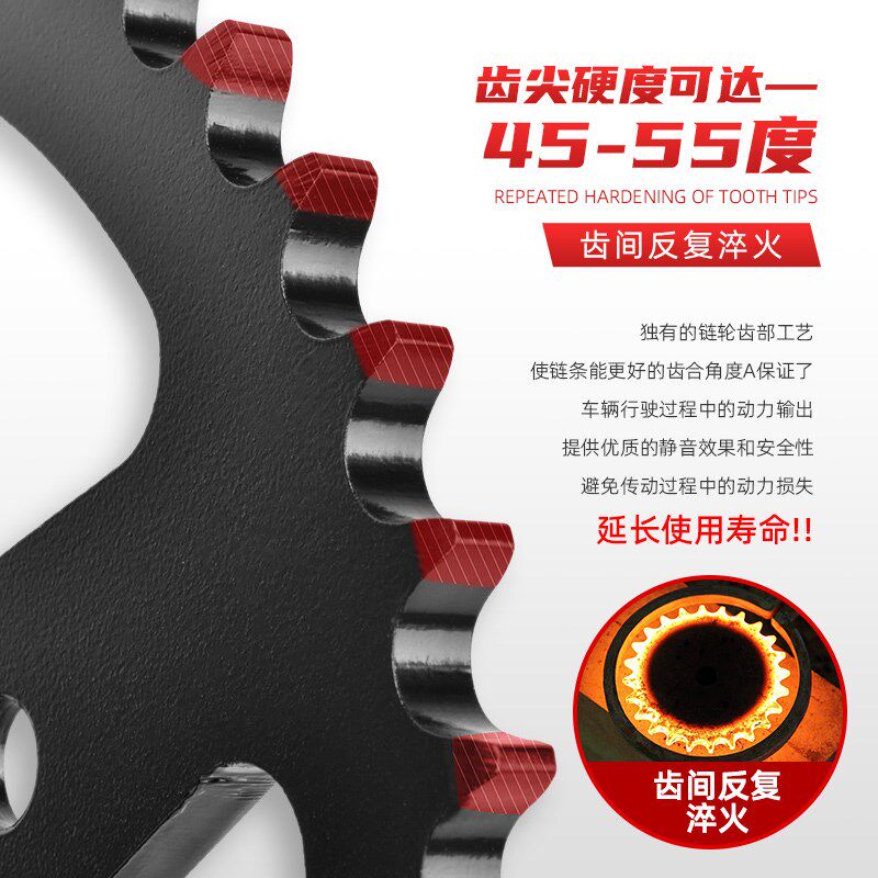 适配铃木SV/SFV650 GS500E GSF400E大小牙S盘飞齿链条套链三件套