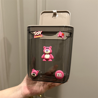 桌面垃圾桶透明可爱办公桌上迷你收纳桶压克力卧室带盖子小号收纳