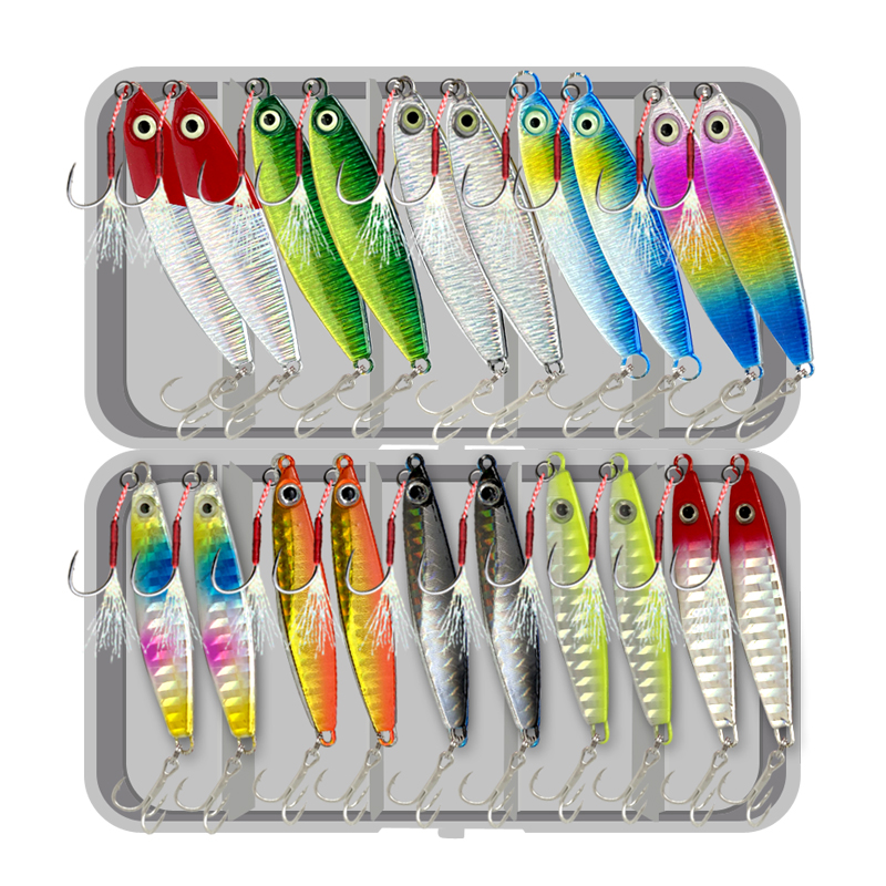 10只铁板路亚饵套装远投鲅鱼翘嘴淡水海水全水层通用鱼饵