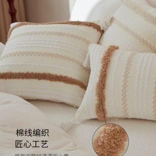 北欧ins抱枕轻奢沙发靠垫流苏波西米亚床头靠枕客厅腰枕套含芯