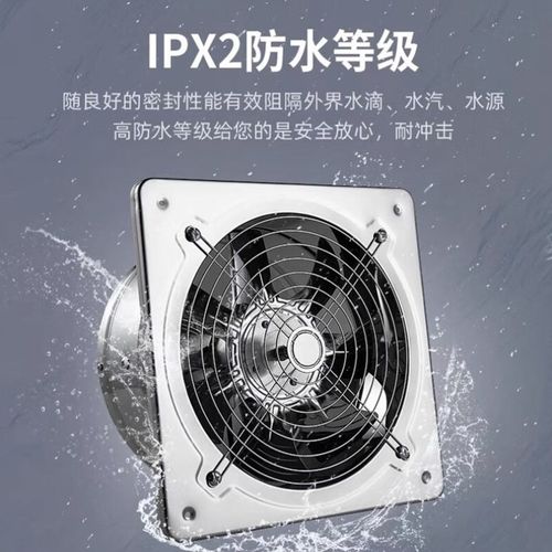 幕山络轴流风机不锈钢换气扇抽风机排风扇壁式强M力排烟扇12寸FD3