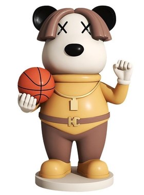 轻奢潮玩蓝球熊落地树脂工u艺品摆件家居客厅电视柜酒柜玄关装饰