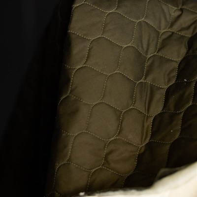 10cm价150cm宽英国Merchant C& mills时尚橄榄绿衍缝夹棉格纹油布