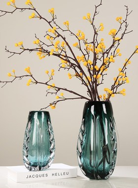 简约现代艺术玻璃花瓶样板房客厅玄关摆件电视柜W插花水培花器