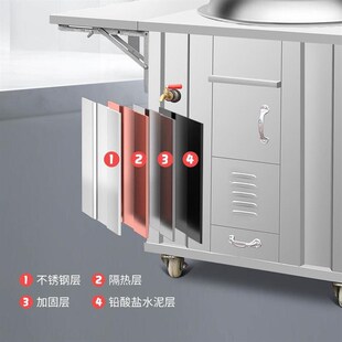 厂销不锈钢柴火灶304q农村家用节能烧木柴大锅户外移动炉土灶台品