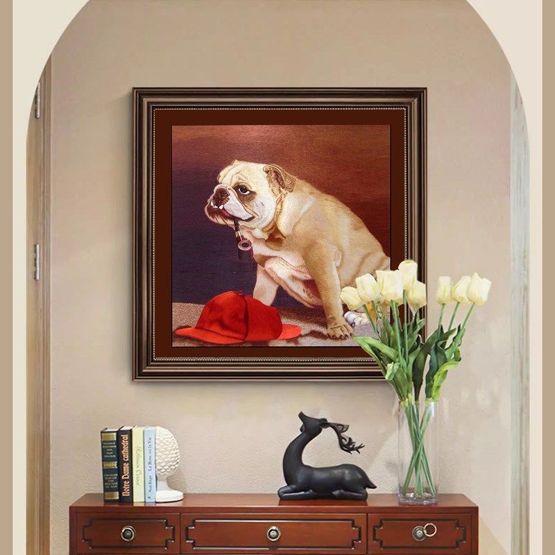 苏绣DIY套f件初学 针迹 沙皮狗 烟斗帽子 满绣 玄关客厅卧室刺绣,居家布艺,苏绣,淘宝优惠券,粉丝福利购,淘宝优惠卷