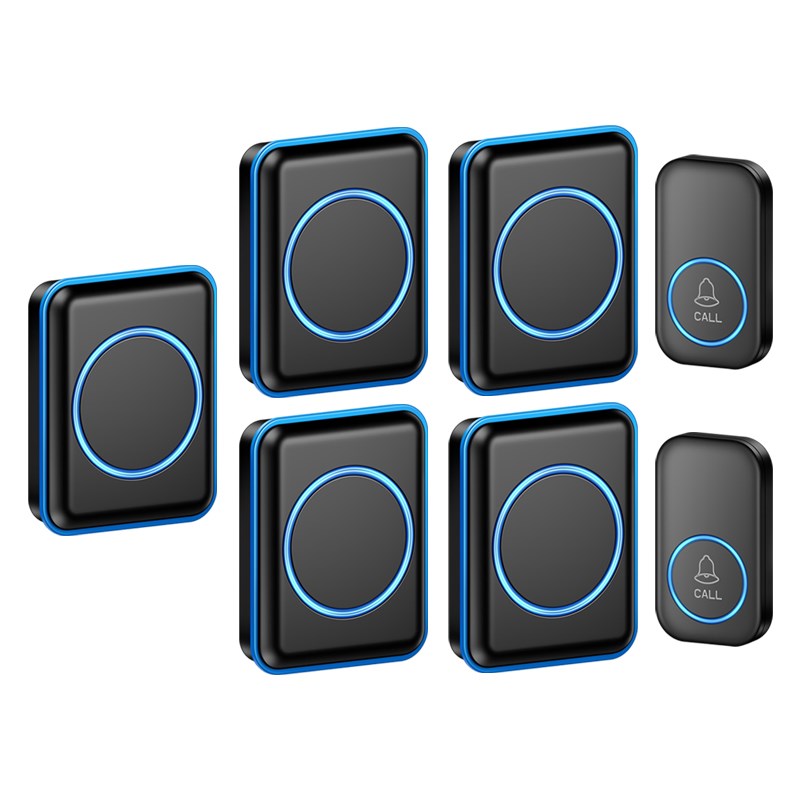 智能无线b家用门铃接收器不用电池远距离电子遥控二拖五呼叫器