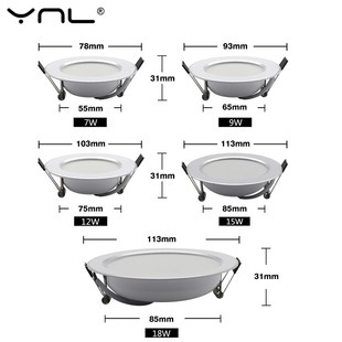lot 220V 10Pcs 12W Round DownClight 18W LED Rec 15W