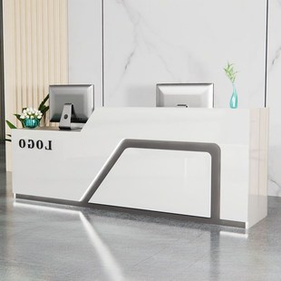 吧台收银台公司前台接待台迎宾台高端简约现代店铺美容.院小型柜