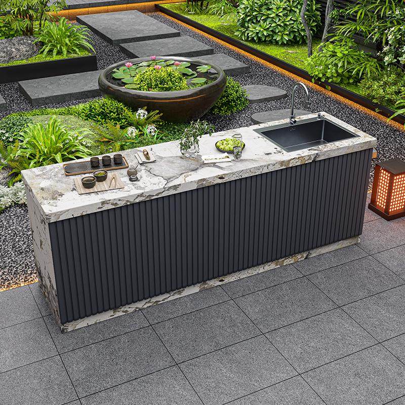 露天台盆户外操作台水池院子室外庭院水槽岩板别墅洗手池定制一体