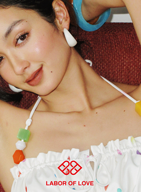 Labor of Love 蜜糖波波 原创设计醋酸串珠波点蕾丝网纱挂脖吊带