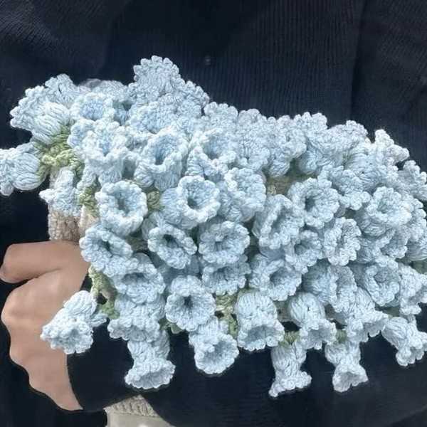玫瑰花毯子手工成品礼袋礼盒钩织