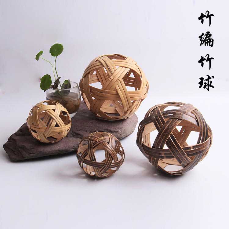 手工编织蹴鞠球天然制作藤球摄影道具学校运动会游戏古代足球