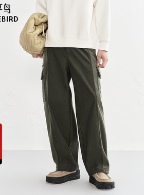 【商场同款】太平鸟男装 2025冬季新款工装灯芯绒休闲裤B2GLF4501