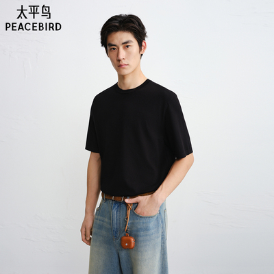 【商场同款】太平鸟男装 休闲T恤纯色时尚合体针织T恤B1EEG1608
