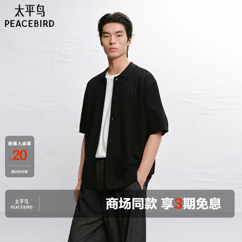 【商场同款】太平鸟男装 休闲Polo衫宽松纯色针织POLO衫B1EDG2229
