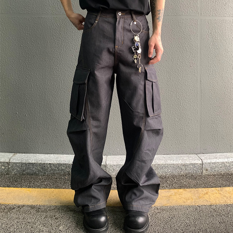 高级感肌理弯刀褶皱裤