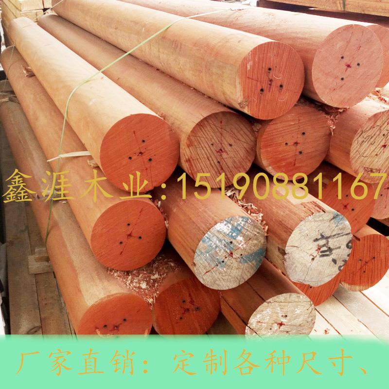 菠萝格防腐木圆柱古建横梁立柱凉亭实木柱子地板公园河道扶手栏杆