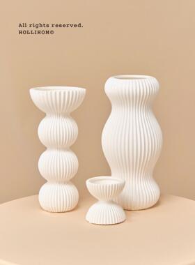 3D modern罗马欧式极简陶瓷花瓶插花干花 家居高级感玄关极简摆件