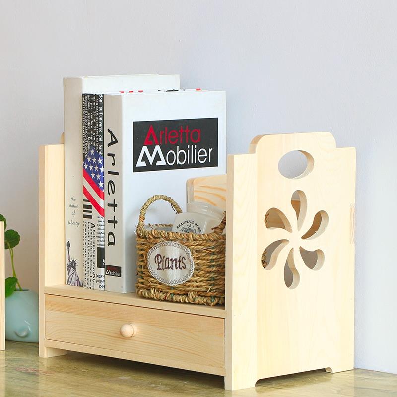 实木雕花桌面抽屉式收纳盒办公桌上收纳储物盒木质宿舍置物书架