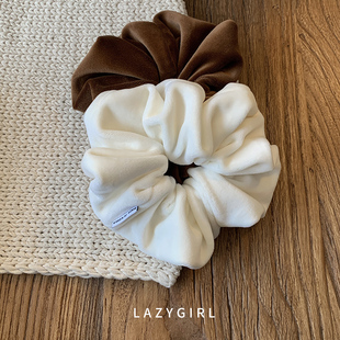 韩国ins简约细腻丝绒发圈 显发量肠圈2025新发饰头饰 秋冬博主同款