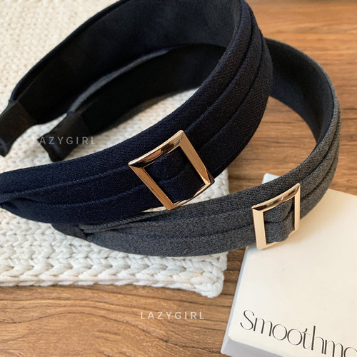 博主同款~复古鎏金方扣宽边发箍