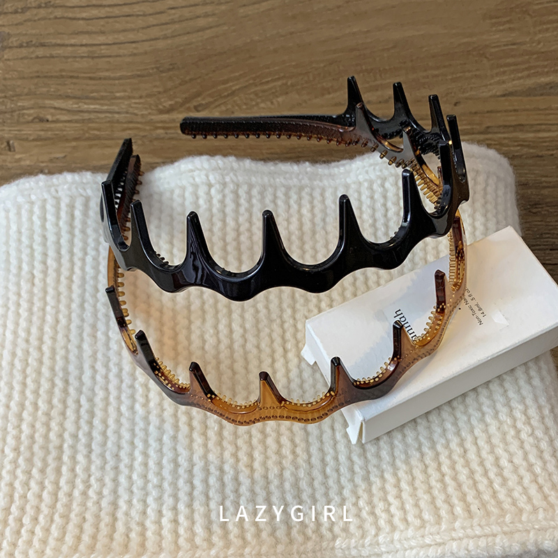 高颅顶带齿碎发箍日常通勤蓬松款