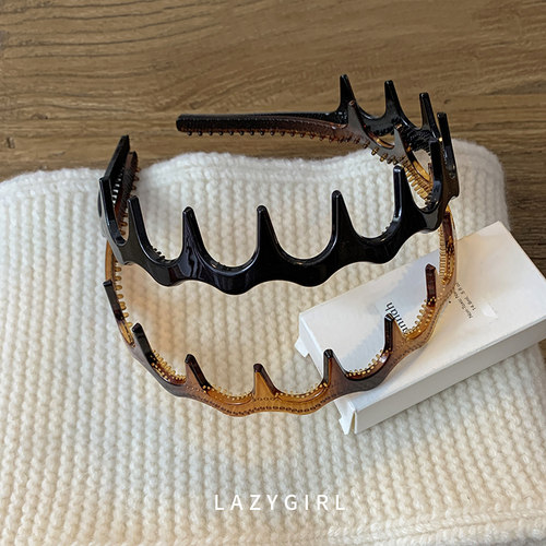 高颅顶带齿碎发箍日常通勤蓬松款
