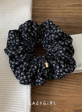 洋气百搭~秋冬温暖棉麻发圈ins博主同款氛围大号金标发饰2026新款