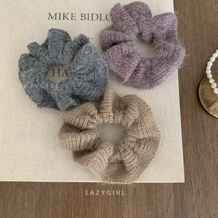 早秋初知~洋气针织毛线肠圈高级感软糯发圈ins博主同款基础新发饰