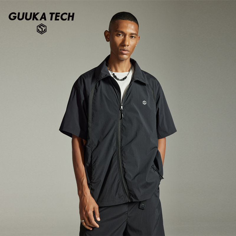 GuukaTech机能速干拉链短袖衬衫
