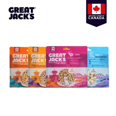 港购 加拿大GREAT JACKS大杰克冻干鳕鱼鸡肉P火鸡三文鱼冻干猫小