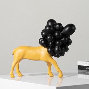 小众抽象派狮子动物艺术品摆设玄关桌面设计师搭V配软装创意摆件