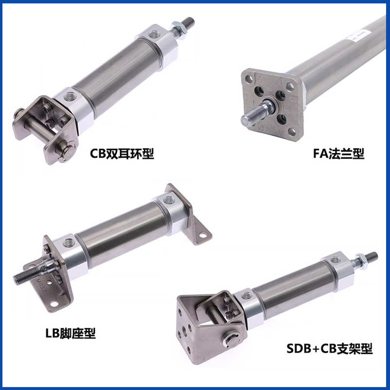 亚德客型/MdG系列/迷你不锈钢气缸/前法兰附件型/MG/20/25/32S-FA