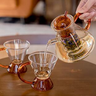 复古玻璃泡茶g壶一人专用办公室小容量花茶煮茶水壶下午茶杯具套