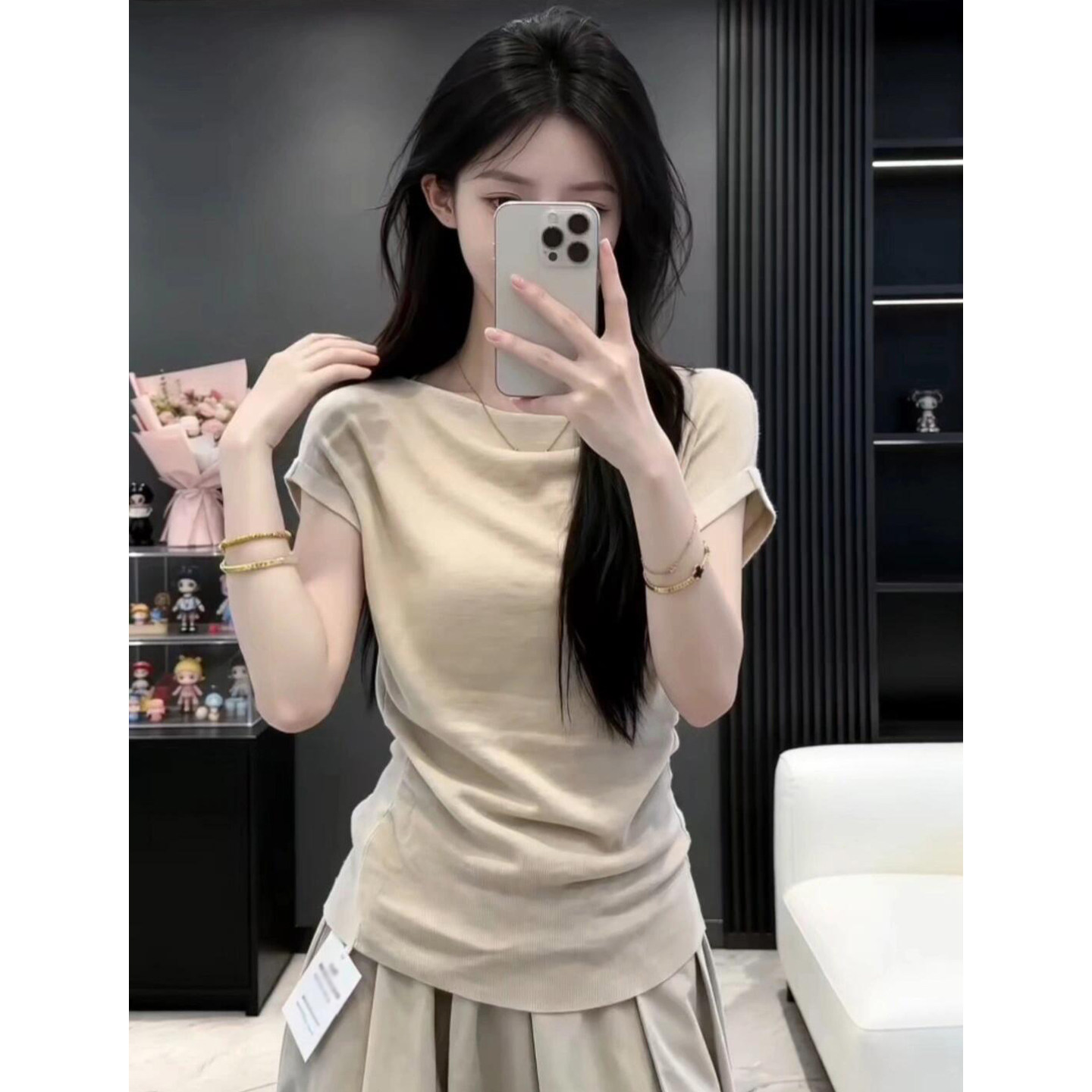 2026新款巨好看小个子穿搭一整套短袖T恤女夏季阔腿长裤两件套装