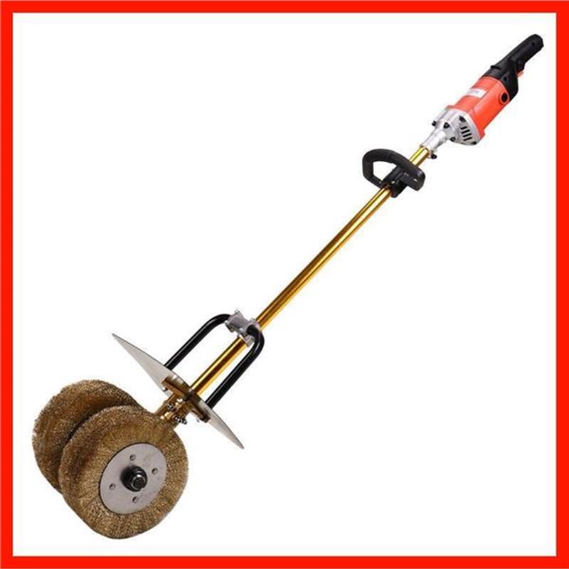 彩钢瓦钢板手持式电n动除锈机屋顶钢结构除锈翻新去锈钢丝轮打磨