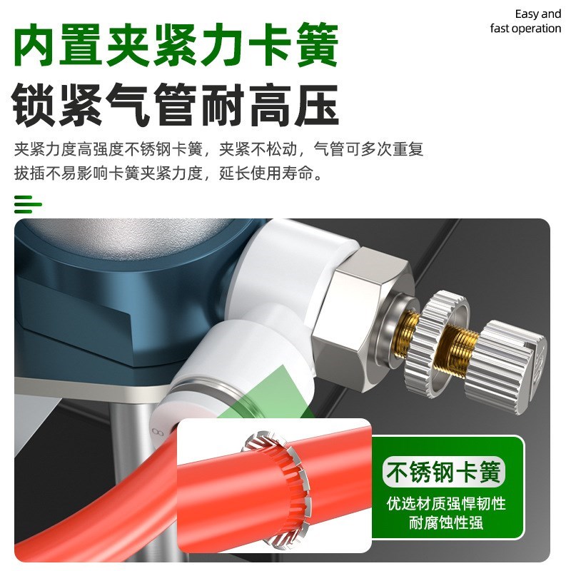 快速接头节流阀气动可调SL4/6/8-M5/01/0N2单向气体气动调速阀调