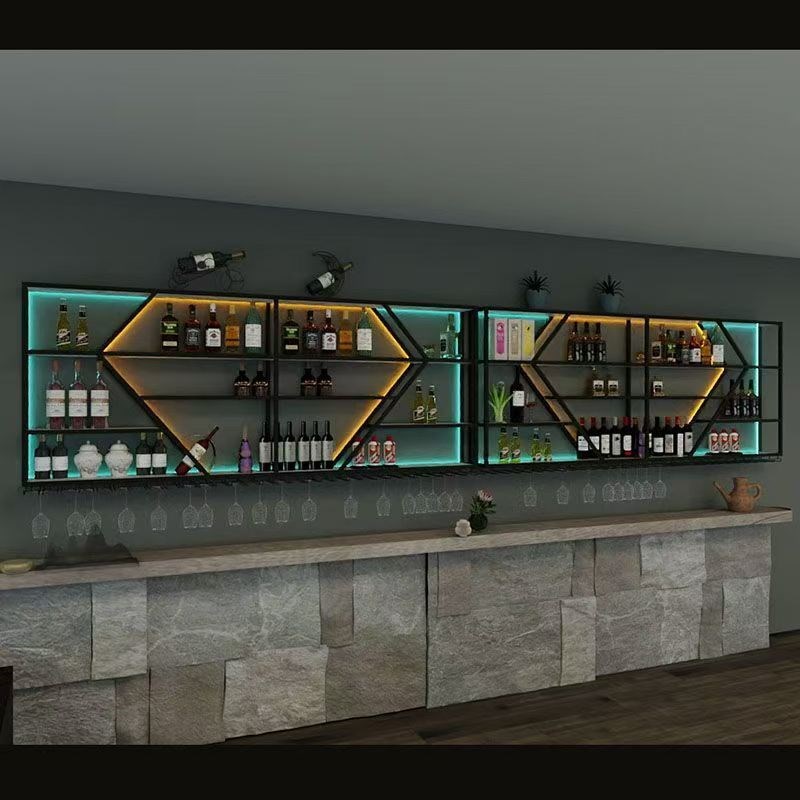 酒吧吧台酒架i挂墙壁挂式酒柜红酒置物架墙上铁艺展示架