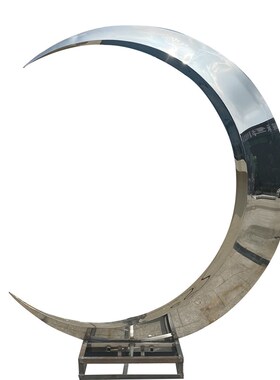 文化艺术品雕像不锈钢月亮雕塑A制作户外大型定制园林景观金属雕