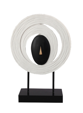 新中式创意砂岩软装饰品r样板间酒店门厅玄关卓柜圆形屏风现代摆