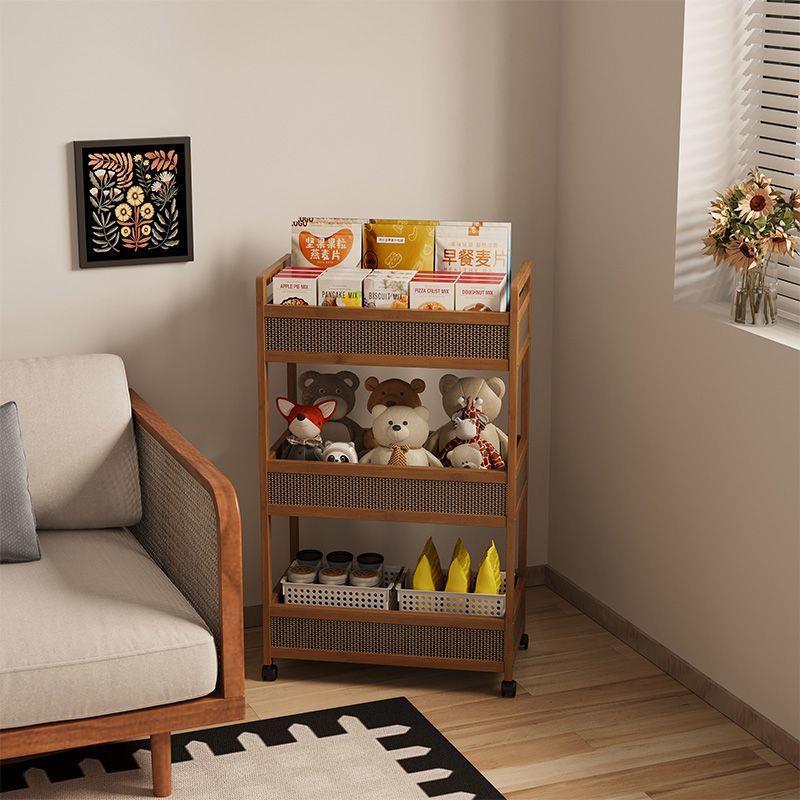 移动书架置物架落地多层带轮客厅卧室宿舍儿童小书柜小推车收纳架