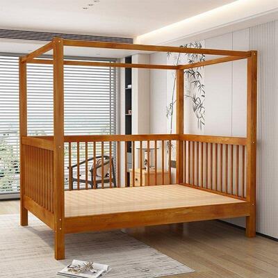 新中式架子床实木床现代简约民宿床四柱床客栈家具双人床其他客厅