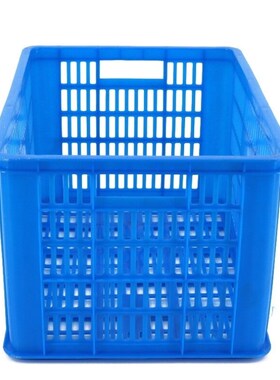 箱大王Xlj-0j5加厚蓝色塑料筐快递水果蔬菜货筐B4筐外450*305*